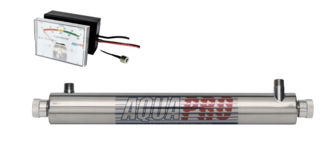 Stérilisateur UV PR&#8209;UV&#8209;6GPM&#8209;HTM1 – 20&#8239;W – Avec Moniteur d’Intensité