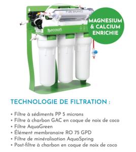 Osmoseur ECOSOFT P’URE Balance sur Rack – 6 étapes – Minéralisation Calcium & Magnésium