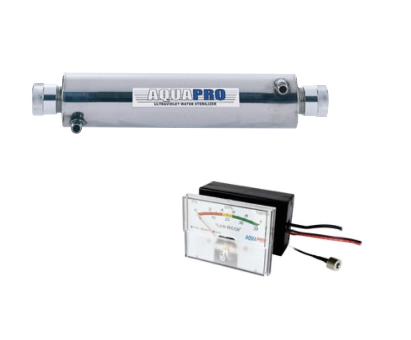 Stérilisateur UV PR&#8209;UV&#8209;1GPM&#8209;HM1 – Ensemble complet – 14 W – Débit 1 GP
