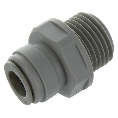 Raccord droit fileté 1/2&#8243; BSP avec joint – Tube 3/8&#8243; push&#8209;fit | Réf. AMCB0607