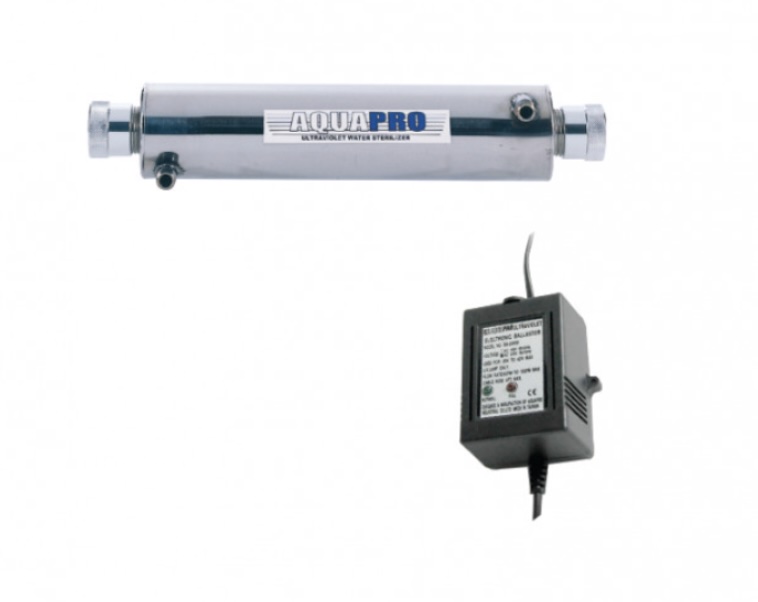 Stérilisateur ultraviolet horizontal 1 GPM – 458 L/h – 14 W – Aquapro