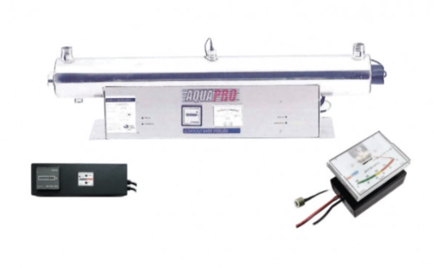 Stérilisateur UV Horizontal 24 GPM – 5450 L/h – 80 W – Inox 304 avec moniteur UV