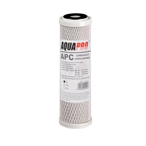 Cartouche Charbon Actif Bloc 10’’ – 10 µm – Charbon noix de coco – Série APC