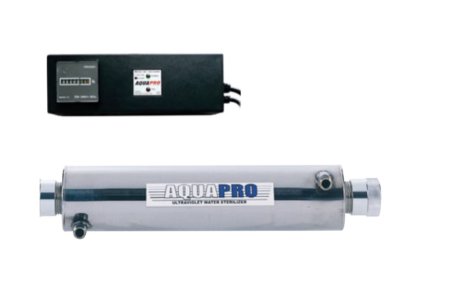 Stérilisateur UV PR&#8209;UV&#8209;1GPM&#8209;HT1 – 14 W – Ensemble complet inox