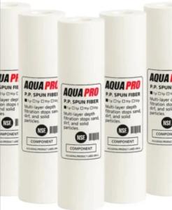 Lot de 5 cartouches Aquapro en polypropylène spun 10" – filtration 10 microns Eau – Aquapro