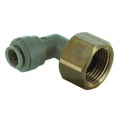 Raccord écrou femelle laiton 5/8" coudé – Tube 3/8" alimentaire | Réf. AACA0608