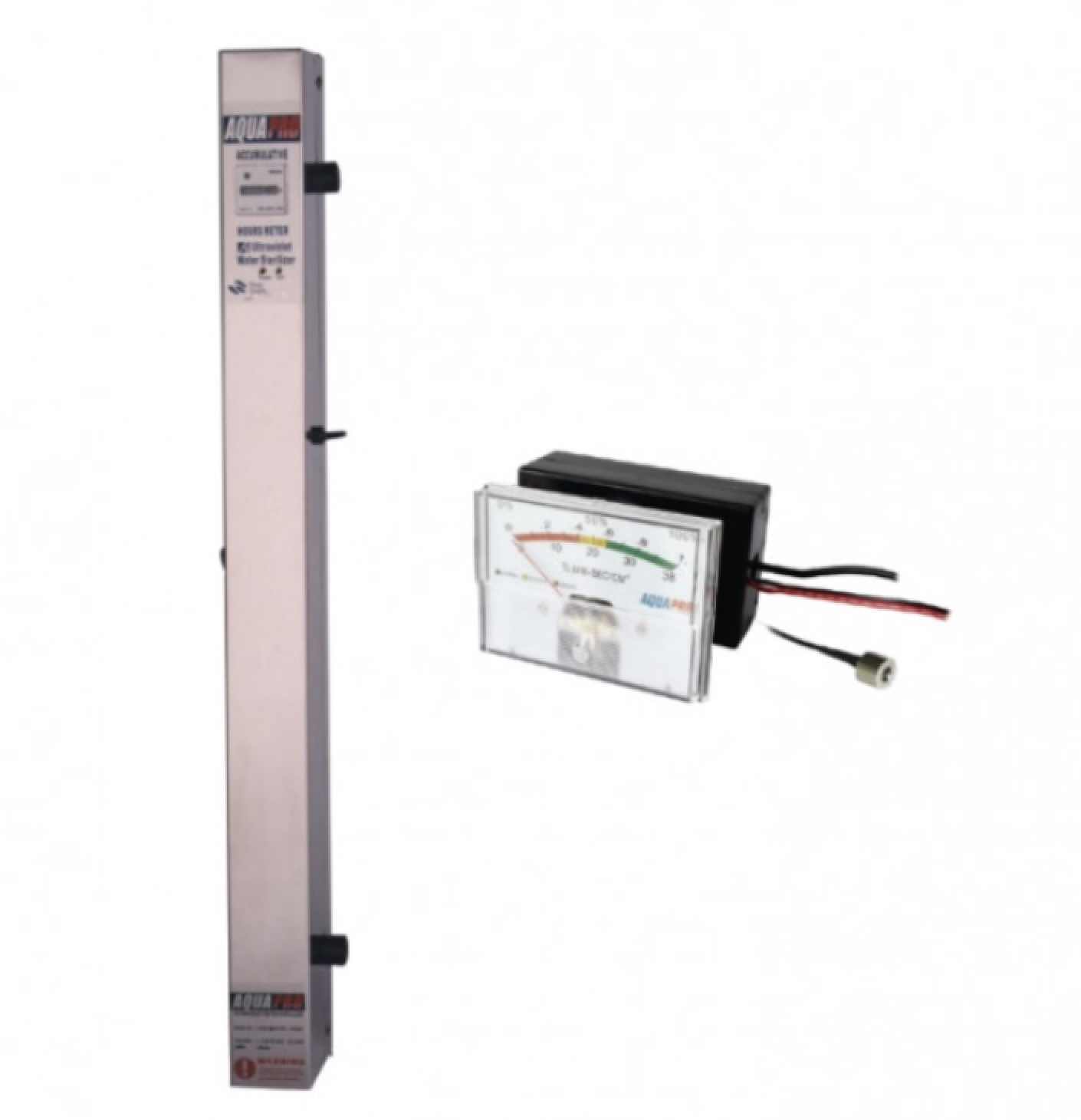 Stérilisateur UV vertical 12 GPM (2725 L/h), 40 W avec moniteur d’intensité et buzzer. Ensemble complet AQUAPRO pour la désinfection efficace de l’eau.